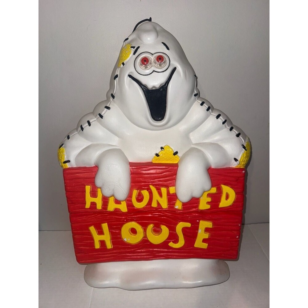 Vintage haunted house ghost AS IS Halloween sign hang up